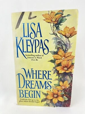 Where Dreams Begin by Lisa Kleypas 2000 1st Printing w/Stepback Avon Historical Foto 1 de 4