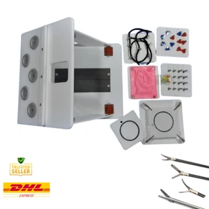 Laparoscopic Simulator Training Box Endo Trainer Foldable 4 Instruments Set Kit - Picture 1 of 11