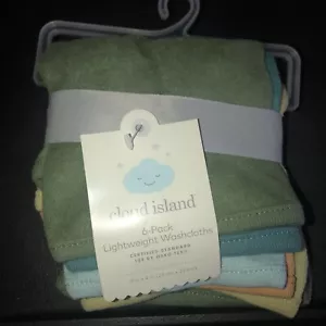BRAND NEW Cloud Island 6-Pack of Lightweight 9" x 9" Infant Washcloths NEW - Picture 1 of 8
