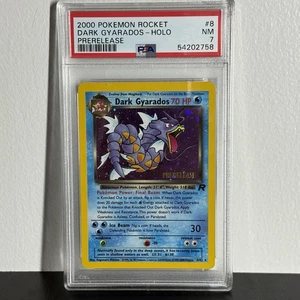2000 Pokemon DARK GYARADOS 8/82 Team Rocket - 1st Ed Swirl Holo Rare PSA 7 NM - Picture 1 of 3