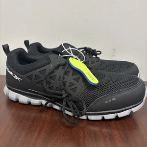 Reebok Men's Black Shoes Sneaker Size 13 Steel Alloy Toe Memory Tech Insole - Picture 1 of 7