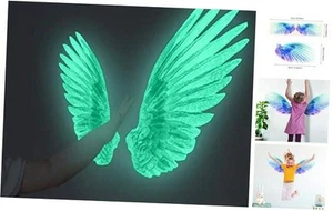 Glowing Angel Wings Decals, Peel and Stick Vinyl Stickers for Home Decor, Green - Picture 1 of 7