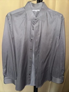 Camisa Banana Republic Para Hombre Manga Larga Abotonada Grande Gris Sólida - Imagen 1 de 4