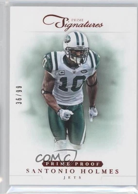 2012 Panini Prime Signatures Prime Proof Red /99 Santonio Holmes #32 - Image 1 of 2