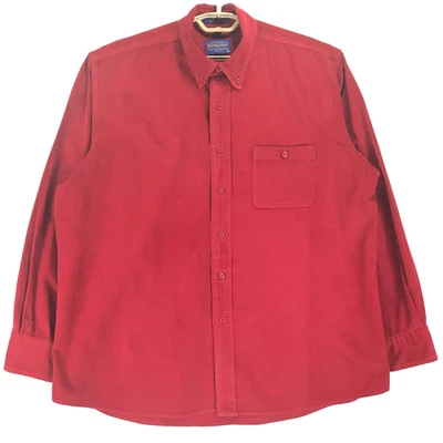 Pendleton Men's XL Corduroy Wayne Shirt Red Cotton Long Sleeve Button Down - Image 1 of 4