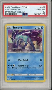 2020 Pokemon SWSH Darkness Ablaze Suicune Holo #037 PSA 10 - Picture 1 of 2