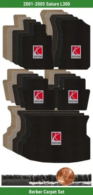Juego de alfombrillas bereber personalizadas para Saturn L300 2001-2005 con logotipo (5 piezas) #119R Foto 1 de 4