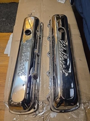 Oldsmobile Cutlass Supreme Salon 442 V8 Edelbrock Chrome Valve Covers G Body  - Image 1 of 4