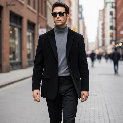 Blazer negro Pronto Uomo Couture vintage para hombre 100 % cachemir grande y alto 42 L Foto 1 de 4