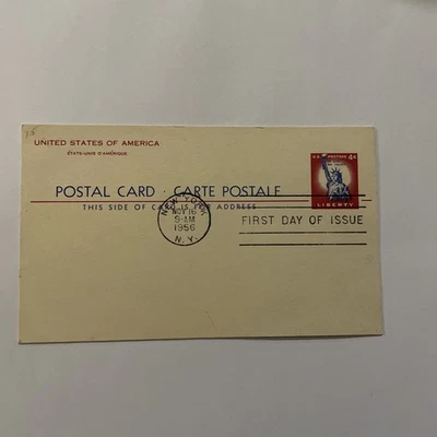 1956 4 Cent Statue Of Liberty Postal Card FDC - Image 1 of 2