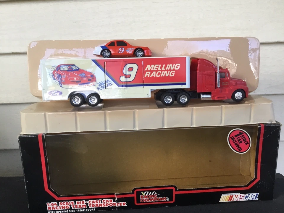 1991 Bill Elliott #9 Melling Racing 1/64 Transporter 🔥RARE🔥W/ Car 💥READ💥 - Image 1 of 1