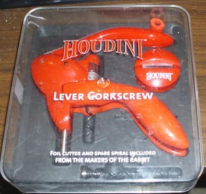 Corkscrew Bottle Opener Wine Houdini Bar Handle Cork RED - Picture 1 of 1