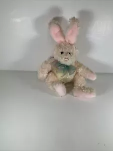 Peluche 13" MTY INTERNATIONAL BIANCO ROSA CONIGLIETTO CONIGLIO PELUCHE GIOCATTOLO - Foto 1 di 6