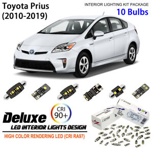 10 żarówek LED zestaw oświetlenia wnętrza ksenon białe światło kopułkowe do 2010-2019 Toyota Prius