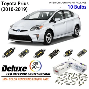 10 Bulb LED Interior Light Kit Xenon White Dome Light for 2010-2019 Toyota Prius - Picture 1 of 8