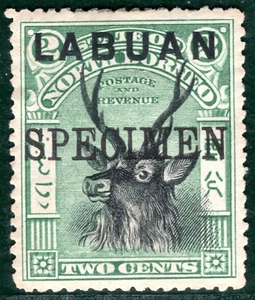 North Borneo LABUAN QV Stamp SG.111s 2c (1900) Stag *SPECIMEN* Mint MM GRBLUE42 - Picture 1 of 6