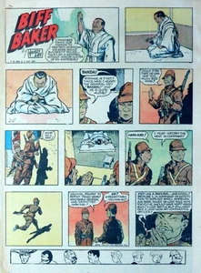 Biff Baker by Henry Lee - WW2 - full tab page color Sunday comic - July 5, 1942 - Picture 1 of 1