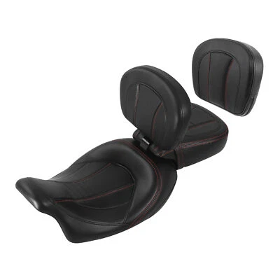 Asiento de bajo perfil con respaldo de conductor pasajero apto para Harley Touring 2009-2023 Foto 1 de 4