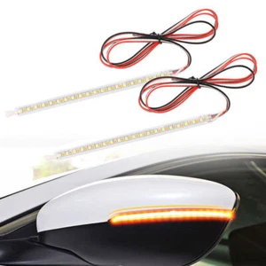 2Pcs 18cm LED Car Side Mirror Lamp Strip Turn Signal Indicator Light Accessories - Imagen 1 de 10