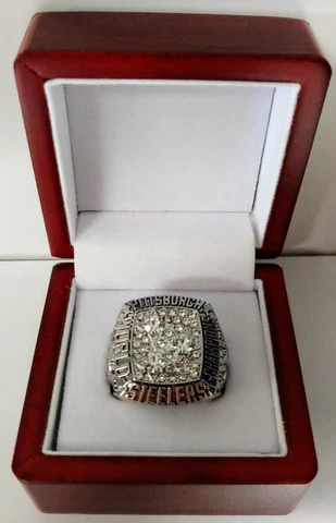 Terry Bradshaw- 1978 Pittsburgh Steelers Super Bowl Silver Color Ring W Wood Box Cover