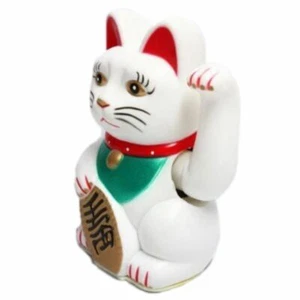 HAAC Winkekatze Glückskatze Glücksbringer Farbe Weiss 18 cm - Bild 1 von 5