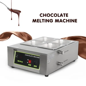 1-6 Pots Commercial Chocolate Melting Machine Butter Melter Non-stick 1000W - Picture 1 of 19