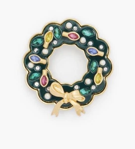 $49.50 TALBOTS Green Enamel Wreath  BROOCH 1.75” JST52 - Picture 1 of 3