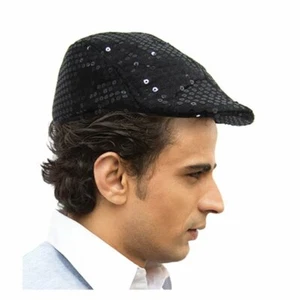 Sequin Newsboy Flat Cap Cabbi Hat - Picture 1 of 5