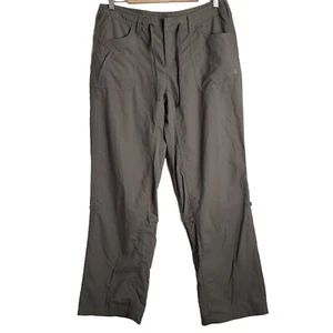 The North Face Womens Roll Up Outdoor Nylon Pants Size 12 Drawstring Hiking Oliv - Picture 1 of 11