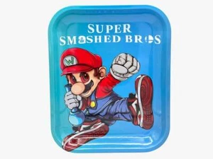 Bandeja rodante de metal Super Smashed Bros Mario XL - Arsenal de humo 34 cm x 28 cm - Imagen 1 de 1