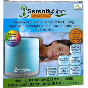 SerenitySpa 400 ml difusor ultrasónico de aceites esenciales LED 7 colores aromaterapia conjunto - Imagen 1 de 13