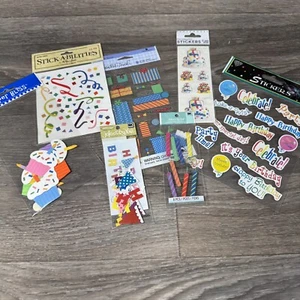Lot Of 7 Happy Birthday Theme Sticker Sheets Scrapbooking Card Making Various - Picture 1 of 5