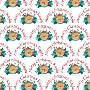 PERSONALISIERTES GESCHENKPAPIER MERRY CHRISTMAS BEST CHRISTMAS NAME GROß - Bild 1 von 1