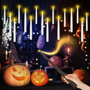 Halloween Decorations, Floating Flameless Candles with Remote Magic Wand, 12Pcs - Picture 1 of 7