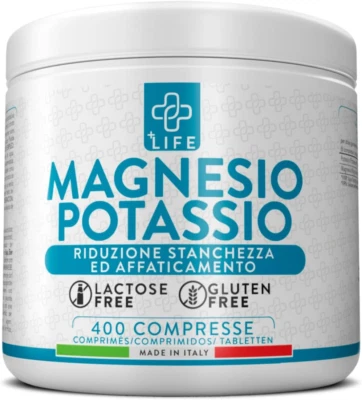 Magnesio E Potassio Compresse 400 PiùLife, Integratori Stanchezza, Sali Minerali - Immagine 1 di 4