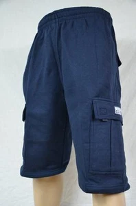 NWT PRO CLUB HEAVY WEIGHT FLEECE CARGO SHORTS NAVY BLUE POCKETS MENS S-7XL 1PC - Picture 1 of 1