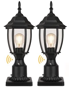 Hardwired 120V Dusk to Dawn Outdoor Post Light 2 Pack Waterproof Aluminum Pol... - Picture 1 of 6