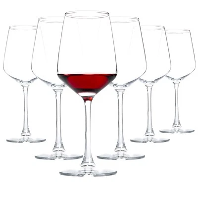 Red/White Wine Glasses Set of 6 12 oz Clear Wine Glasses with Stem Dishwasher... - Image 1 of 4