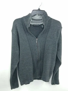 Suéter Michael Brandon Para Hombres Cuello Simulado Manga Larga Cremallera Completa Gris Talla Grande - Imagen 1 de 3