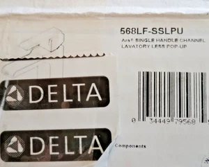 Delta 568LF-SSLPU Single Handle Channel Bathroom Faucet in Stainless - Picture 1 of 2