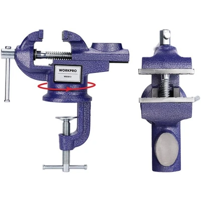 WORKPRO Universal Table Vise 360°Swivel Base Vice Bench Clamp 2.5-inch Jaw Width - Image 1 of 4