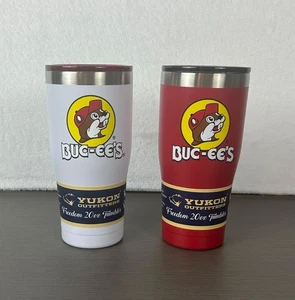 Lote de 2 vasos Buc-ee's Yukon Outfitters blanco y rojo 20 OZ cada uno nuevo - Imagen 1 de 7