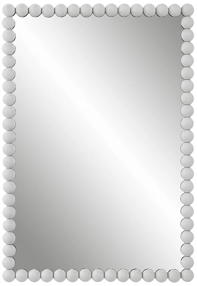 Uttermost Serna 30 x 20.5 Rectangular White Finish Dot Wall Mirror - Image 1 of 1