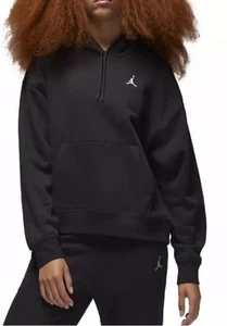 Nike Jordan Women's Brooklyn Fleece Pullover Hoodie FN4488-010 Size Large Black - Picture 1 of 7