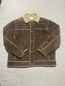 Wilsons Leather M.Julian Herren L braun Wildleder Leder Sherpa gefüttert Jacke sauber - Bild 1 von 8