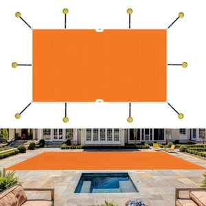 Cubierta de piscina enterrada naranja de 8-24 pies rectangular cubierta de piscina segura para invierno - Imagen 1 de 8