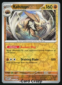 Kabutops 141/165 Reverse Holo SV: Scarlet & Violet 151 Pokemon Card [Near Mint] - Picture 1 of 1
