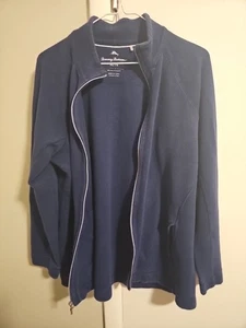 Tommy Bahama Full Zip Men’s Jacket Size XL Navy Ribbed Sweater Pocket Casual -R1 - Picture 1 of 6