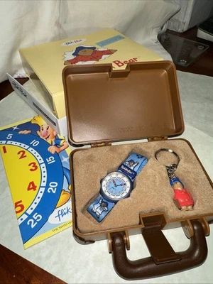 Reloj/Llavero Vintage Flik Flak Paddington Bear Suizo Raro Nuevo en Caja Batería Nueva Foto 1 de 4
