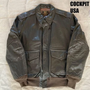 Cockpit USA A-2 Leather Flight Jacket Men's Size Large Good Condition - Picture 1 of 20